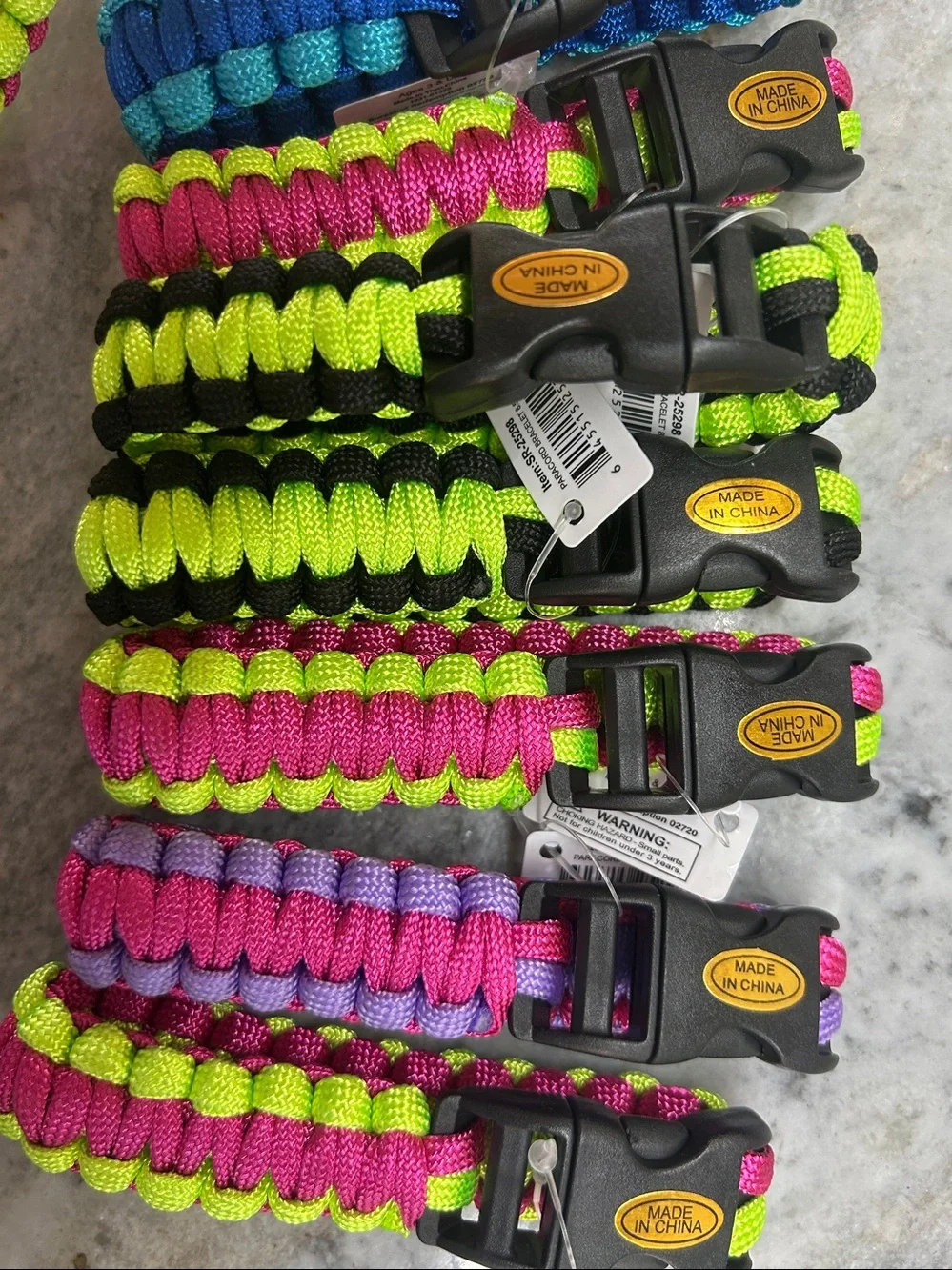 Lot of 8 Assorted Paracord Bracelets